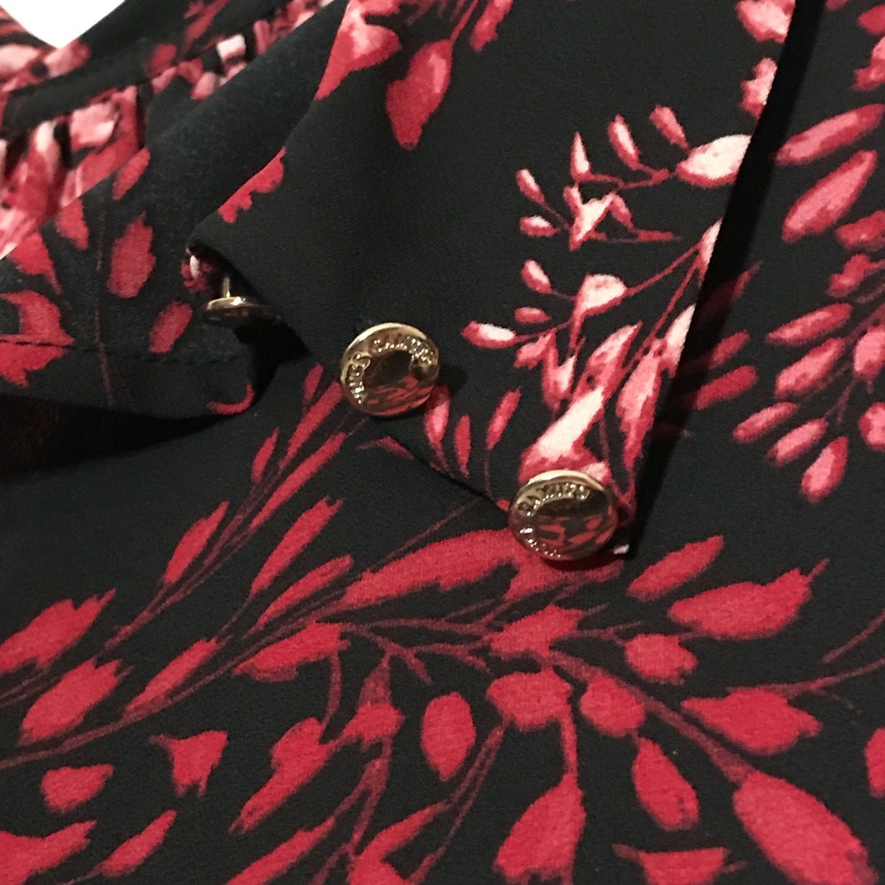Vince Camuto red floral print sheer tunic Size S - Picture 6 of 8